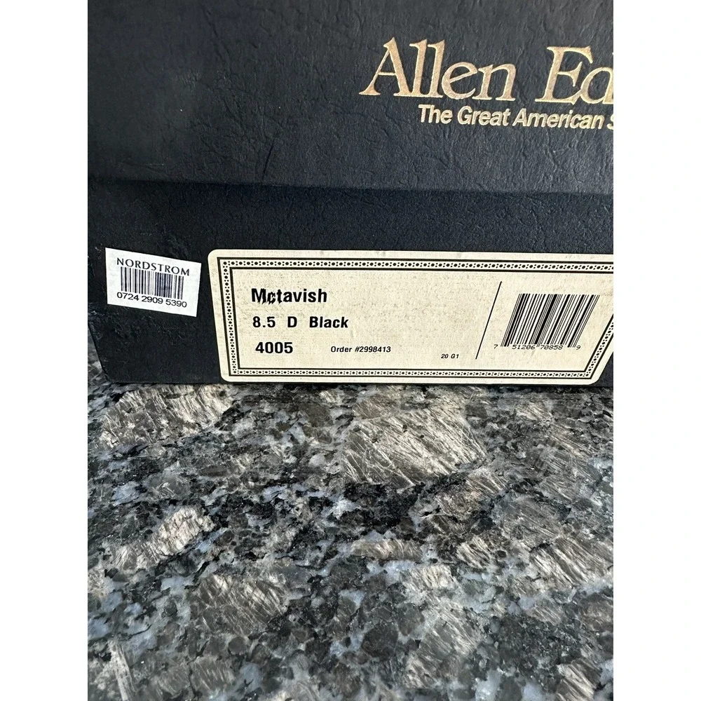ALLEN EDMONDS 8.5D MCTAVISH BLACK LEATHER WINGTIP DRESS SHOES Men's